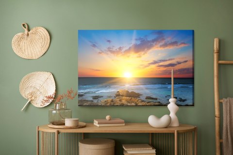 Obraz Na Płótnie Wschód Słońca Nad Brzegiem Morza Canvas Naturalny 120x80 LB-493-NC120-80