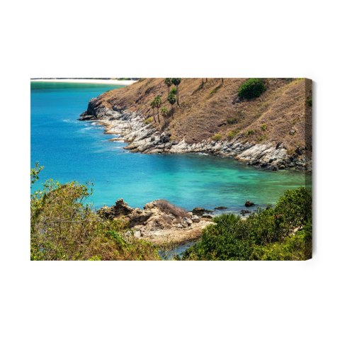 Obraz Na Płótnie Lazurowe Morze I Wybrzeże Canvas Naturalny 100x70 LB-604-NC100-70