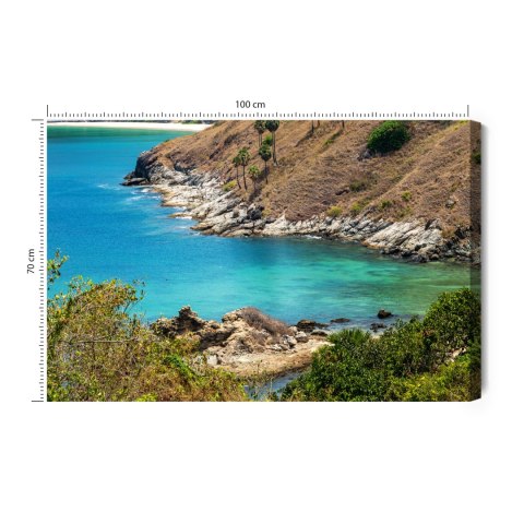 Obraz Na Płótnie Lazurowe Morze I Wybrzeże Canvas Naturalny 100x70 LB-604-NC100-70