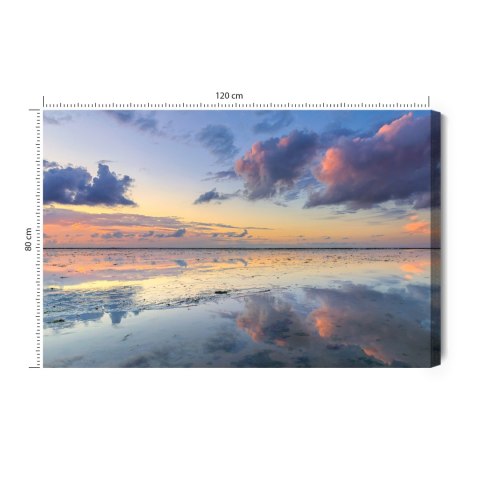 Obraz Na Płótnie Odbicie Lustrzane Chmur W Morzu Canvas 120x80 LB-582-C120-80