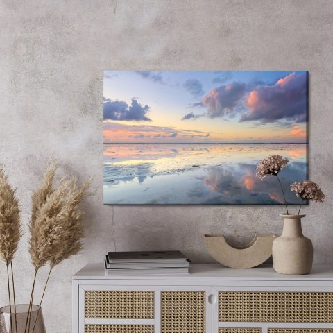 Obraz Na Płótnie Odbicie Lustrzane Chmur W Morzu Canvas Naturalny 100x70 LB-582-NC100-70