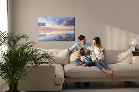 Obraz Na Płótnie Odbicie Lustrzane Chmur W Morzu Canvas Naturalny 100x70 LB-582-NC100-70