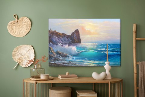 Obraz Na Płótnie Skalne Wybrzeże I Morze Canvas Naturalny 120x80 LB-573-NC120-80