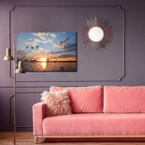 Obraz Na Płótnie Ptaki O Zachodzie Słońca Canvas Naturalny 100x70 LB-842-NC100-70