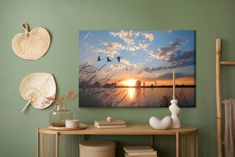 Obraz Na Płótnie Ptaki O Zachodzie Słońca Canvas Naturalny 100x70 LB-842-NC100-70