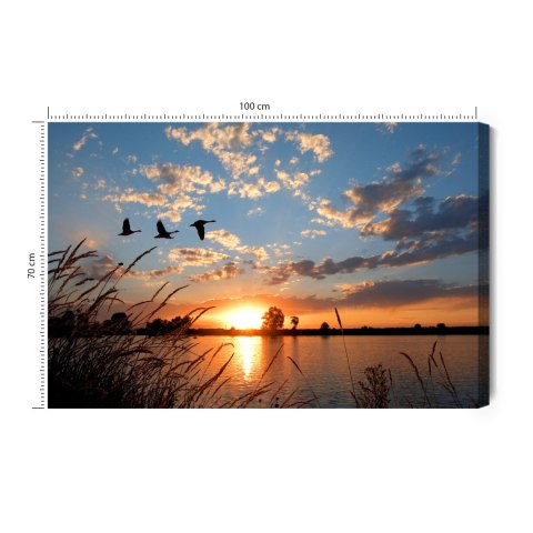 Obraz Na Płótnie Ptaki O Zachodzie Słońca Canvas Naturalny 100x70 LB-842-NC100-70