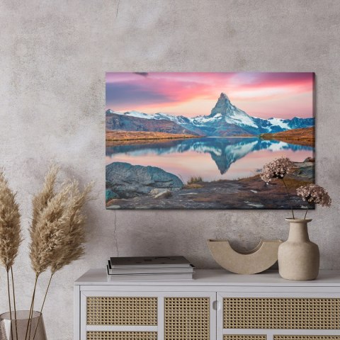 Obraz Na Płótnie Poranek W Szwajcarskich Alpach Canvas Naturalny 100x70 LB-1071-NC100-70