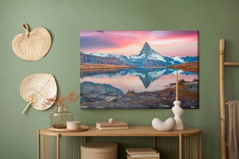 Obraz Na Płótnie Poranek W Szwajcarskich Alpach Canvas Naturalny 100x70 LB-1071-NC100-70