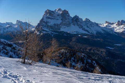 Obraz Na Płótnie Zimowy Pejzaż Górski 3D Canvas Naturalny 100x70 LB-1075-NC100-70