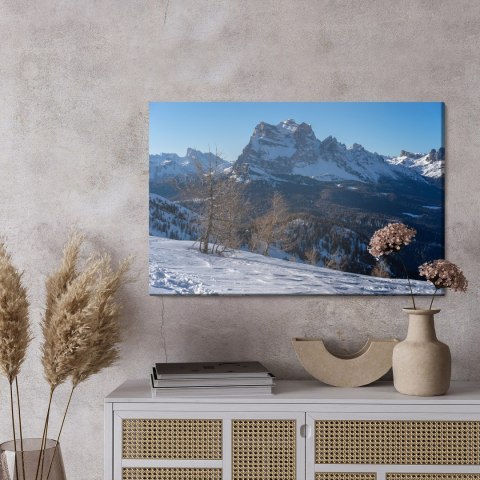 Obraz Na Płótnie Zimowy Pejzaż Górski 3D Canvas Naturalny 120x80 LB-1075-NC120-80