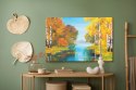 Obraz Na Płótnie Brzozowy Las W Pobliżu Rzeki Canvas Naturalny 100x70 LB-1174-NC100-70