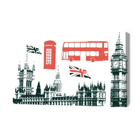 Obraz Na Płótnie Atrakcje Turystyczne W Londynie Canvas Naturalny 100x70 LB-1274-NC100-70