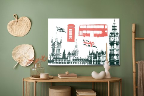Obraz Na Płótnie Atrakcje Turystyczne W Londynie Canvas Naturalny 100x70 LB-1274-NC100-70