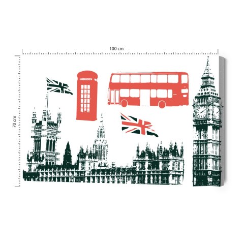 Obraz Na Płótnie Atrakcje Turystyczne W Londynie Canvas Naturalny 100x70 LB-1274-NC100-70