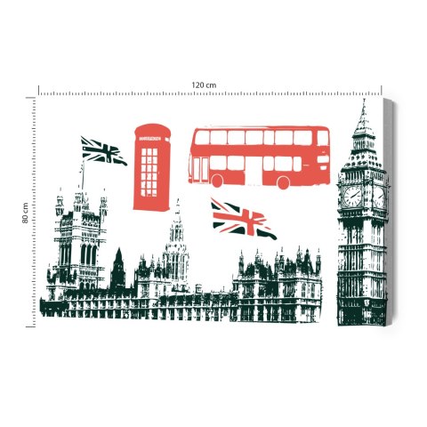 Obraz Na Płótnie Atrakcje Turystyczne W Londynie Canvas Naturalny 120x80 LB-1274-NC120-80