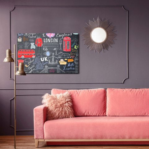 Obraz Na Płótnie Popularne Symbole Londynu Canvas Naturalny 100x70 LB-1291-NC100-70