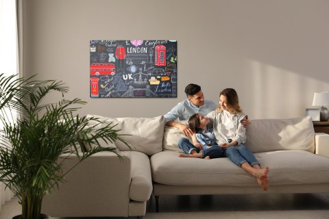 Obraz Na Płótnie Popularne Symbole Londynu Canvas Naturalny 120x80 LB-1291-NC120-80