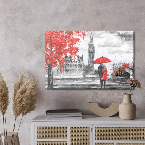 Obraz Na Płótnie Zakochani Podziwiający Londyn Canvas Naturalny 100x70 LB-1293-NC100-70