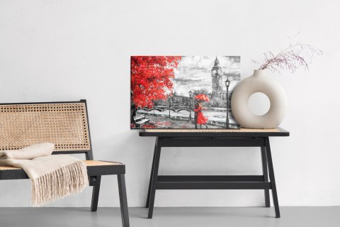 Obraz Na Płótnie Zakochani Podziwiający Londyńską Panoramę Canvas Naturalny 120x80 LB-1297-NC120-80