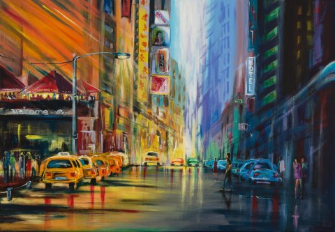 Obraz Na Płótnie Centrum Nowego Jorku Jak Malowane Canvas 120x80 LB-1393-C120-80