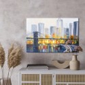 Obraz Na Płótnie Nowojorska Panorama W Abstrakcyjnym Wydaniu Canvas Naturalny 100x70 LB-1421-NC100-70
