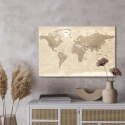 Obraz Na Płótnie Fizyczna Mapa Świata Canvas Naturalny 120x80 LB-167-NC120-80