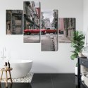 Obraz Wieloczęściowy Auta W Stylu Retro Na Kubie Canvas 240x150 LBS-2388-C240-150_2X60-150_2X60-90