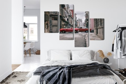 Obraz Wieloczęściowy Auta W Stylu Retro Na Kubie Canvas Naturalny 80x50 LBS-2388-NC80-50_2X20-50_2X20-30