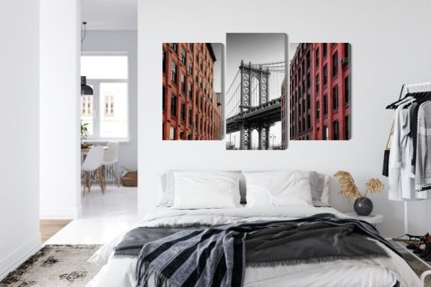 Obraz Wieloczęściowy Manhattan Bridge Widok Z Washington Street Canvas 150x100 LBS-2225-C150-100_1X50-100_2X50-75