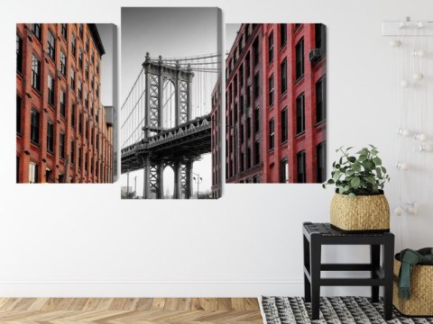Obraz Wieloczęściowy Manhattan Bridge Widok Z Washington Street Canvas 150x100 LBS-2225-C150-100_1X50-100_2X50-75