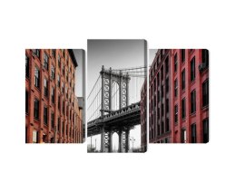 Obraz Wieloczęściowy Manhattan Bridge Widok Z Washington Street Canvas Naturalny 150x100 LBS-2225-NC150-100_1X50-100_2X50-75