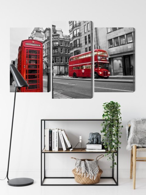 Obraz Wieloczęściowy Vintage Amerykański Samochód Na Kubie Canvas Naturalny 90x60 LBS-2185-NC90-60_1X30-60_2X30-45