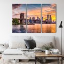 Obraz Wieloczęściowy Krajobraz Panoramiczny New York City Canvas 120x80 LBS-2044-C120-80_3X40-80