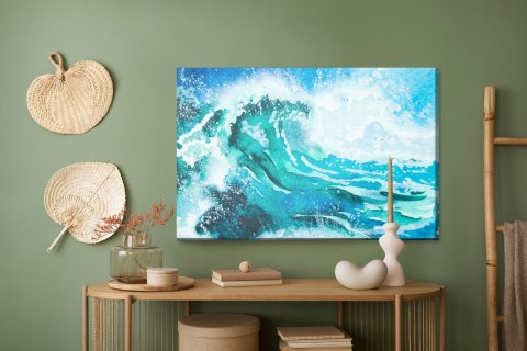 Obraz Na Płótnie Akwarelowe Morze I Fala Canvas 120x80 LB-531-C120-80