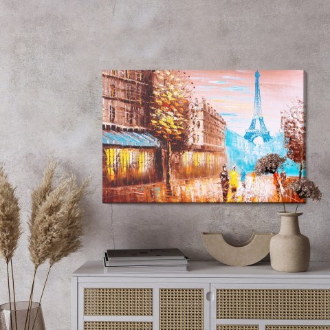 Obraz Na Płótnie Abstrakcyjny Widok Na Paryż Canvas 120x80 LB-1089-C120-80