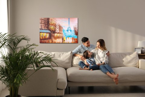 Obraz Na Płótnie Abstrakcyjny Widok Na Paryż Canvas 120x80 LB-1089-C120-80