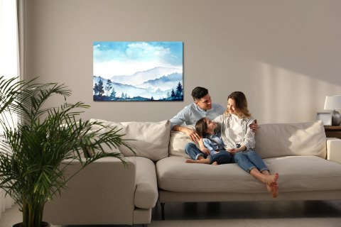 Obraz Na Płótnie Akwarelowe Góry Canvas Naturalny 120x80 LB-1034-NC120-80