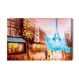 Obraz Na Płótnie Abstrakcyjny Widok Na Paryż Canvas Naturalny 120x80 LB-1089-NC120-80