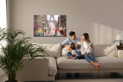 Obraz Na Płótnie Deszczowy Dzień W Paryżu Canvas Naturalny 100x70 LB-1111-NC100-70