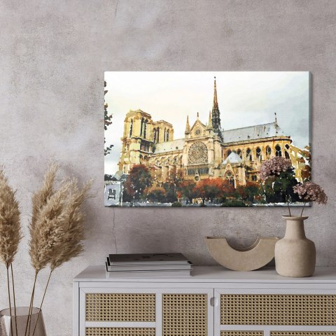 Obraz Na Płótnie Katedra Notre Dame Jak Malowana Canvas 120x80 LB-1132-C120-80