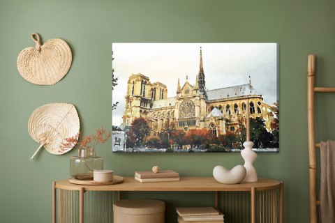 Obraz Na Płótnie Katedra Notre Dame Jak Malowana Canvas 120x80 LB-1132-C120-80