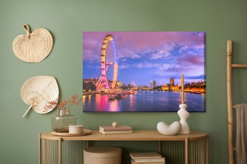 Obraz Na Płótnie London Eye O Wieczornej Porze Canvas Naturalny 120x80 LB-1287-NC120-80
