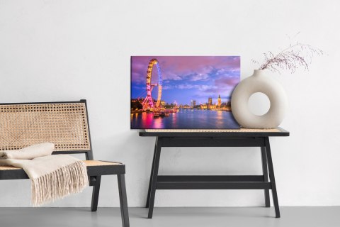 Obraz Na Płótnie London Eye O Wieczornej Porze Canvas Naturalny 120x80 LB-1287-NC120-80