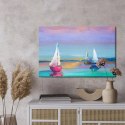 Obraz Na Płótnie Abstrakcyjne Żaglówki Na Morzu Canvas Naturalny 100x70 LB-588-NC100-70