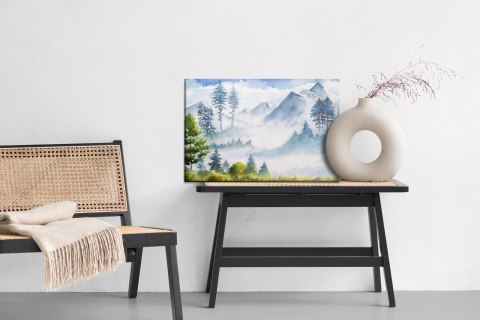 Obraz Na Płótnie Akwarelowy Górski Krajobraz Canvas 120x80 LB-1042-C120-80