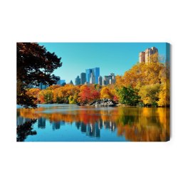 Obraz Na Płótnie Central Park Jesienią Canvas 120x80 LB-1395-C120-80