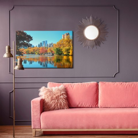Obraz Na Płótnie Central Park Jesienią Canvas Naturalny 120x80 LB-1395-NC120-80