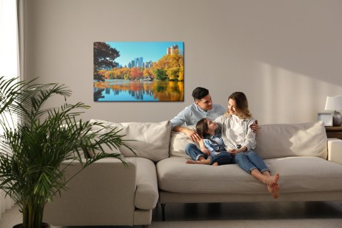 Obraz Na Płótnie Central Park Jesienią Canvas Naturalny 120x80 LB-1395-NC120-80