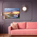 Obraz Na Płótnie Islandzkie Wodospady O Zachodzie Słońca Canvas Naturalny 120x80 LB-1550-NC120-80