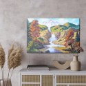 Obraz Na Płótnie Jesienny Wodospad Jak Malowany Canvas 120x80 LB-1573-C120-80